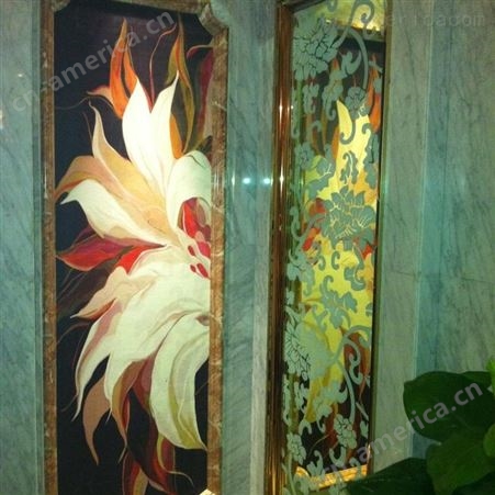 玉娇彩雕艺术玻璃订制 上海玻璃厂