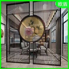 新中式中国风不锈钢屏风 酒店金属镂空装饰 按需求定制
