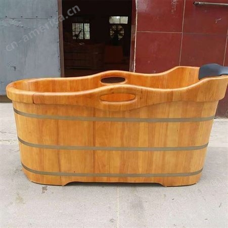 豪匠美业 广州厂家定制浴盆 洗澡桶成人 实木泡澡木桶批发直销
