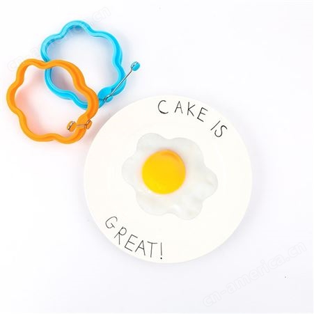硅胶花朵煎蛋器 家用带手柄早餐花形荷包蛋模具 食品级煎饼器