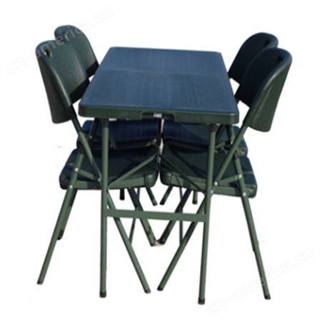新材料军绿色折叠桌椅 手提式折叠桌椅