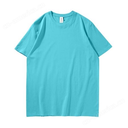 运动T恤衫定做印字LOGO劳保蓝色聚酯纤维（涤纶）免费设计