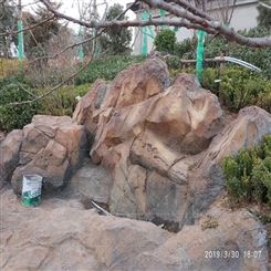 南 京园林大型假山施工 GRC水泥造景 室内仿真山 广雕免费设计制作