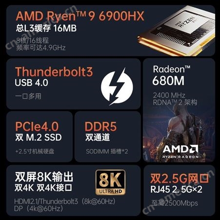 7940hs摩方M600新AMD锐龙R9-6900HX迷你主机6800H电脑ddr5双网口