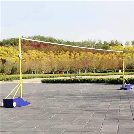 华丽体育厂家供应排球两用网柱网架铸铁升降室外羽毛球柱便携移动式羽毛球