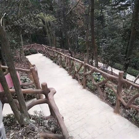 景观园林  仿木栏杆 造型美观  免费设计图片 刘大门景观