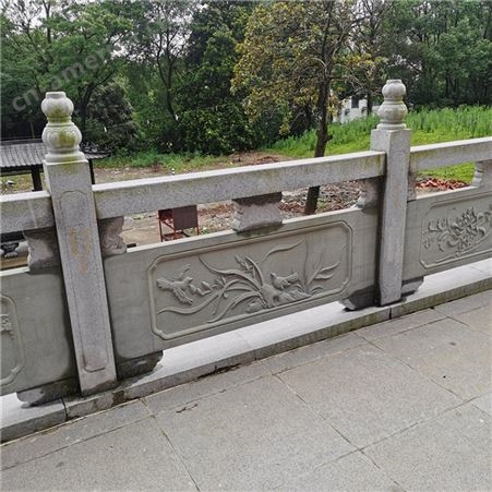 汉白玉石雕栏板 护城河石栏杆 景观雕塑 别墅阳台花岗岩护栏定制