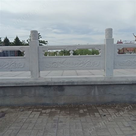 寺庙汉白玉石栏杆 河道花岗岩栏杆石拱桥 可定制尺寸 景翔雕塑