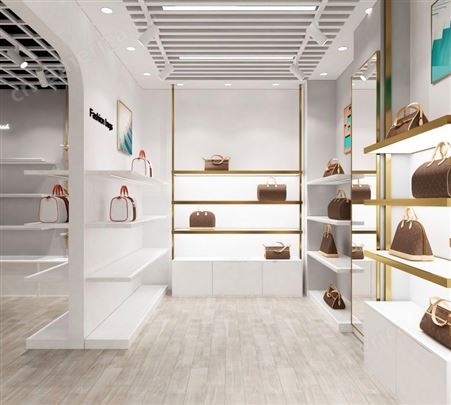 箱包店开店设计展架定制 木质铝合金亚克力材质鞋帽包饰品展柜定做