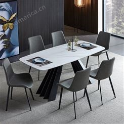搏德森意式极简岩板餐桌家用简约现代小户型设计师创意轻奢餐桌椅