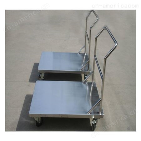 天津厂家华奥西生产不锈钢双层手推车-送餐车不锈钢平板车